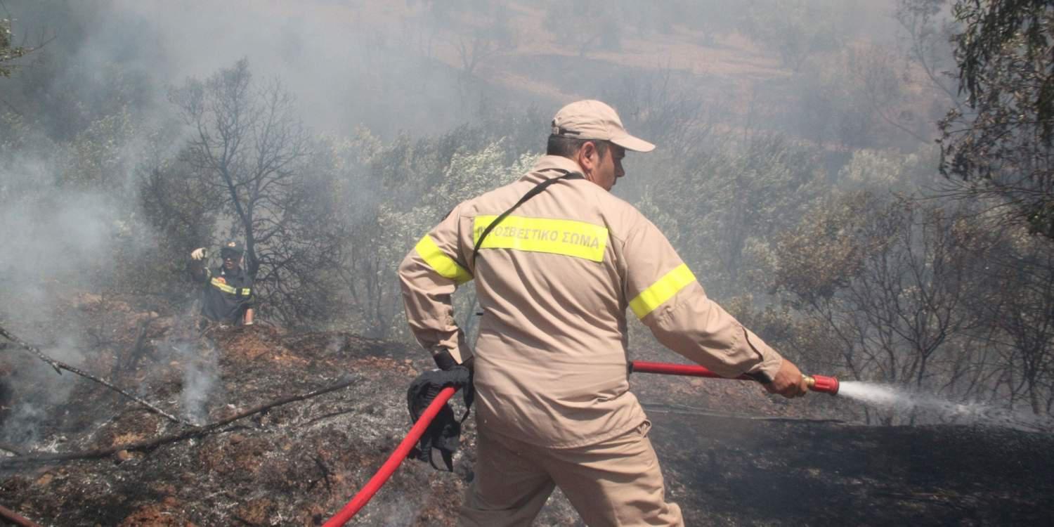 Σε ύφεση η πυρκαγιά στο Σιδηρόκαστρο Γυθείου