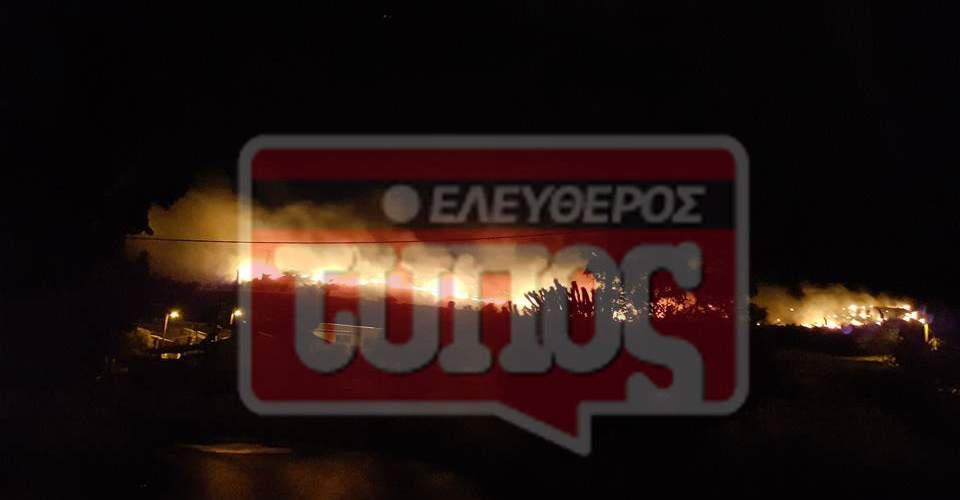 Μεγάλη φωτιά στο Μενίδι, απειλήθηκαν σπίτια [εικόνες-βίντεο]