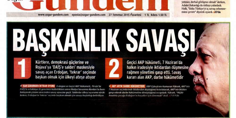 Τουρκία: Τουλάχιστον 24 δημοσιογράφοι της φιλοκουρδικής εφημερίδας Ozgur Gundem συνελήφθησαν