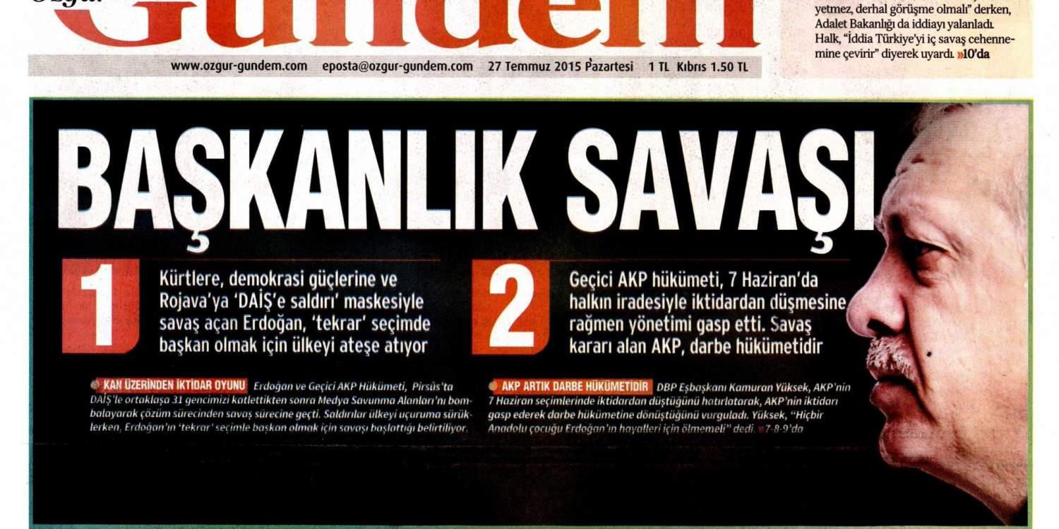 Τουρκία: Τουλάχιστον 24 δημοσιογράφοι της φιλοκουρδικής εφημερίδας Ozgur Gundem συνελήφθησαν