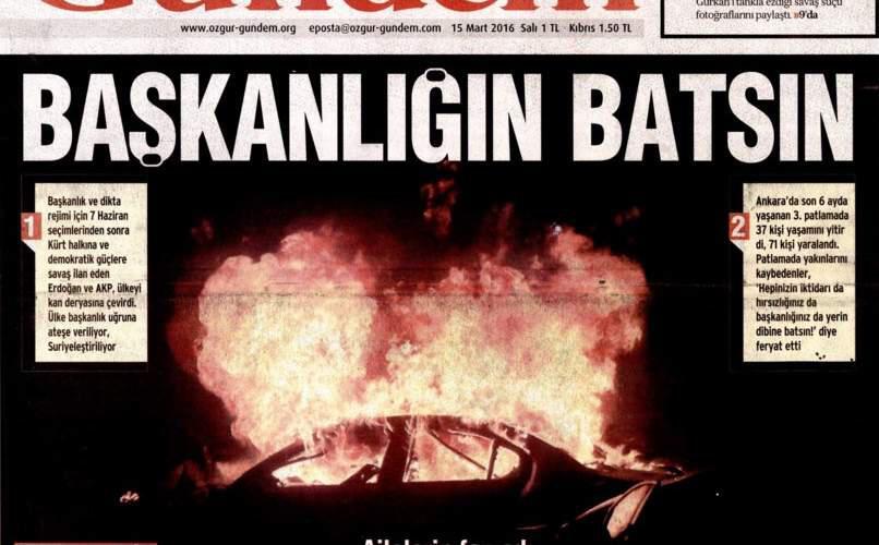 Τουρκία: Δικαστήριο διέταξε το κλείσιμο φιλοκουρδικής εφημερίδας