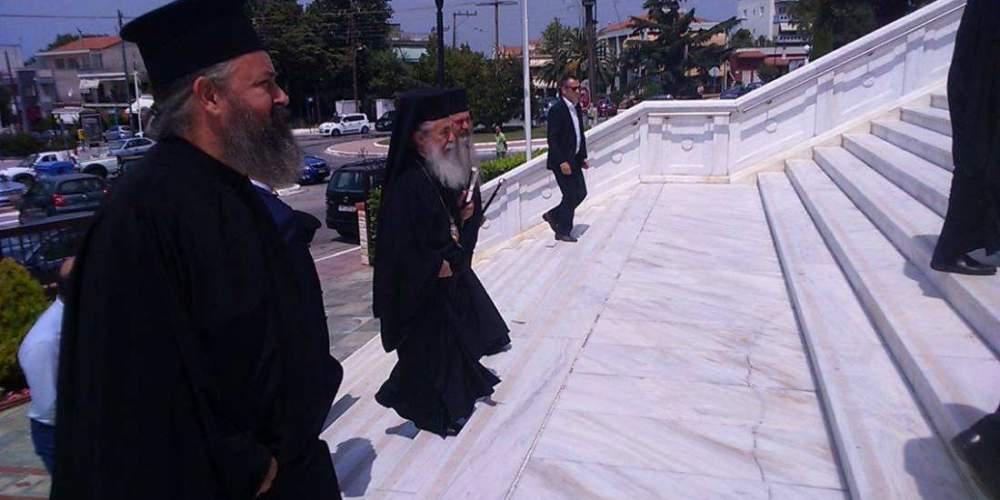 Στη Νέα Μηχανιώνα ο πατριάρχης Ιεροσολύμων Θεόφιλος
