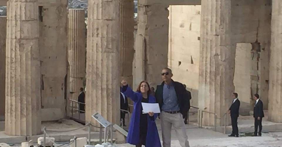 Οι πρώτες φωτογραφίες του Ομπάμα στην Ακρόπολη