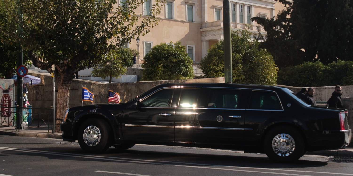 Δέος από την αυτοκινητοπομπή του Ομπάμα που πέρασε από τη Βουλή [βίντεο]