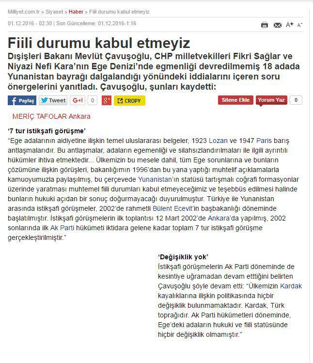 Θράσος Τσαβούσογλου: «Τα Ίμια είναι τουρκικό έδαφος!»