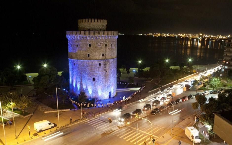 Θεσσαλονίκη: «Φωτίζεται» ο Λευκός Πύργος παρουσία Κυριάκου Μητσοτάκη