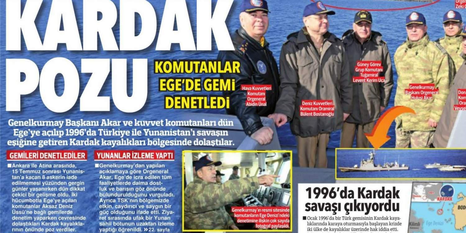 Τούρκικος Τύπος: Αντίποινα για την μη έκδοση των «8» η πρόκληση στα Ύμια