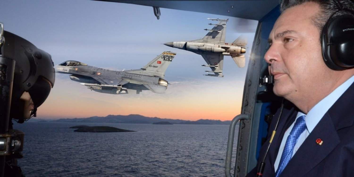 Μπαράζ τουρκικών παραβιάσεων μετά την ρίψη στεφάνου του Καμμένου στα Ίμια