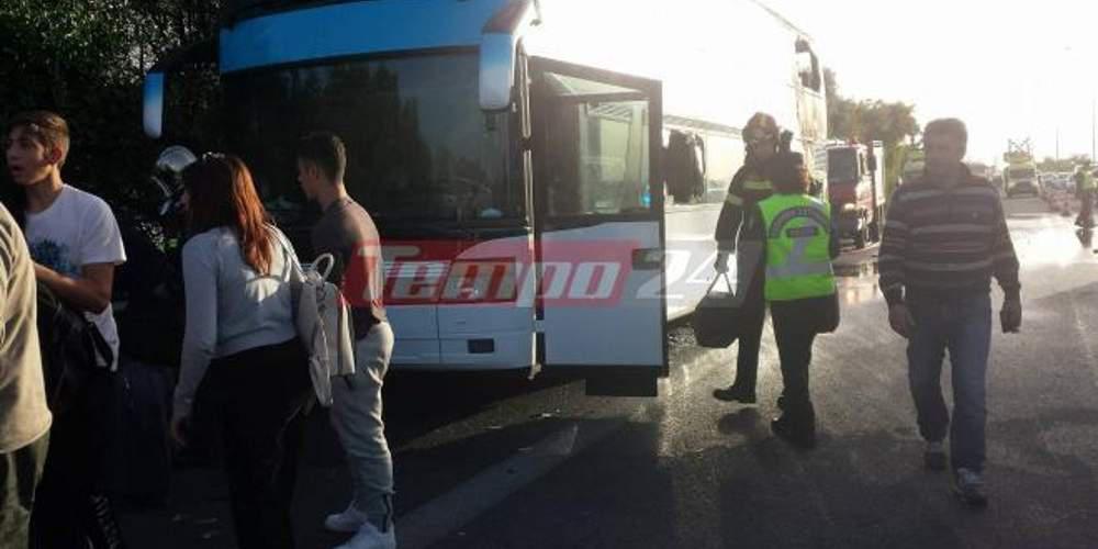 Απίστευτο σκηνικό στην Πάτρα: Λεωφορείο με μαθητές «λαμπάδιασε» εν κινήσει [βίντεο]