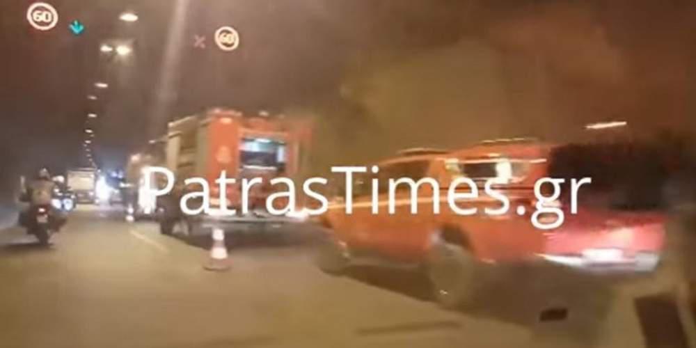 Φωτιά σε φορτηγό σε τούνελ της Πάτρας [βίντεο]