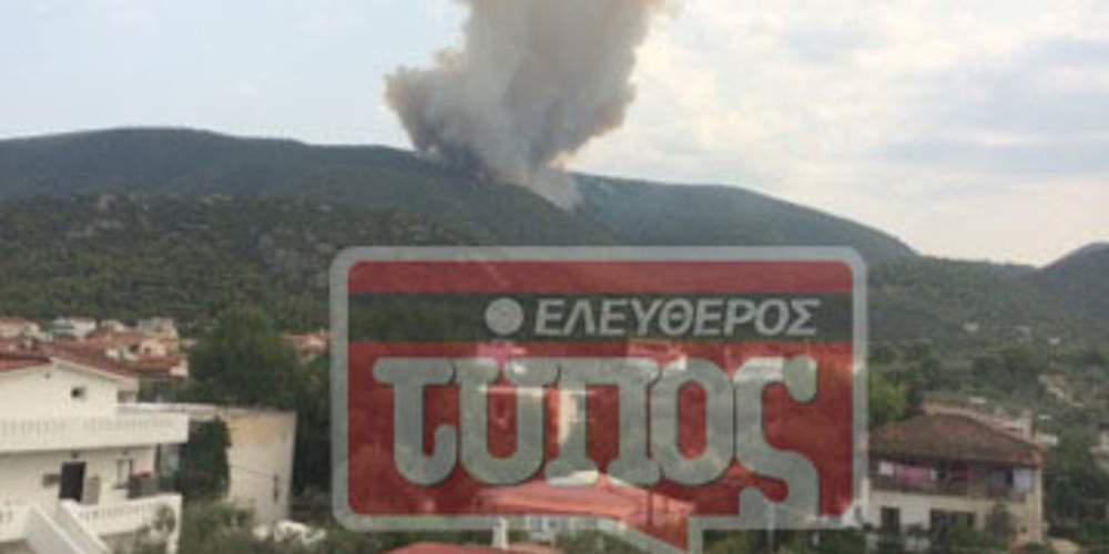 Φωτιά στην Κορινθία δίπλα σε σπίτια [εικόνα]