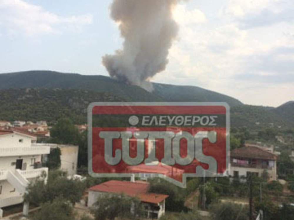 Φωτιά στην Κορινθία δίπλα σε σπίτια [εικόνα]