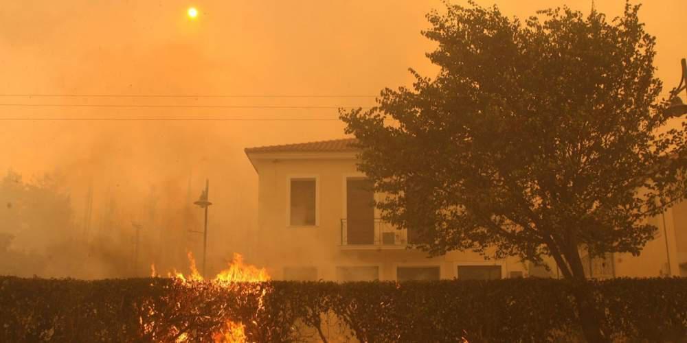 Φωτιά στην Αγορά Θεσπρωτίας απειλεί σπίτια [βίντεο]