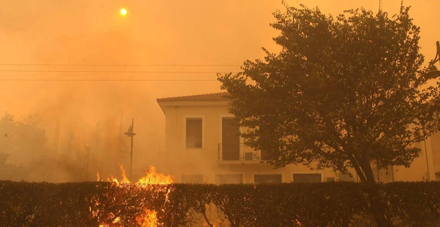 Φωτιά στην Αγορά Θεσπρωτίας απειλεί σπίτια [βίντεο]