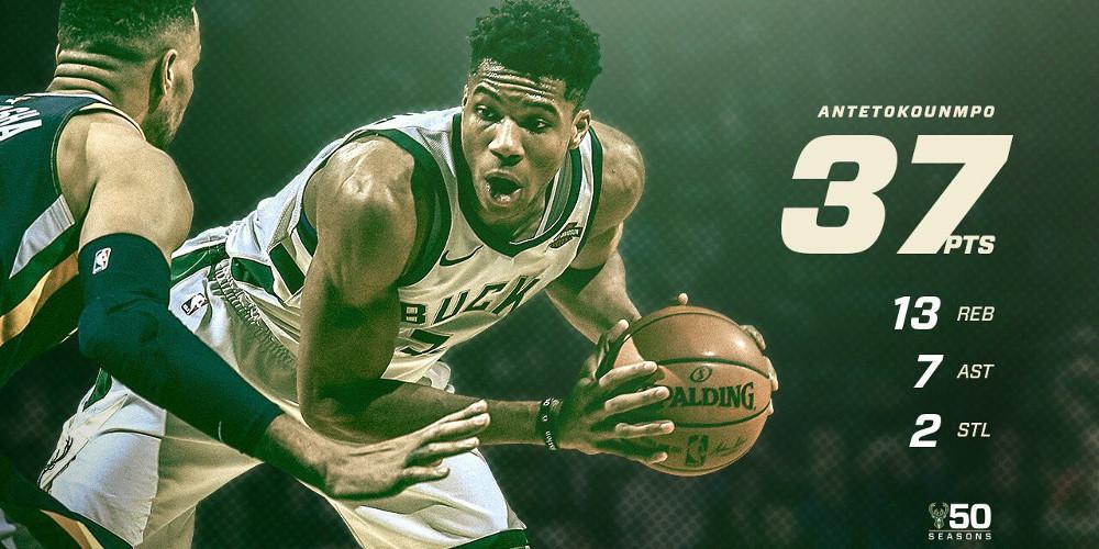 Tα όργια του Αντετοκούνμπο κόντρα στους Τζαζ [βίντεο]