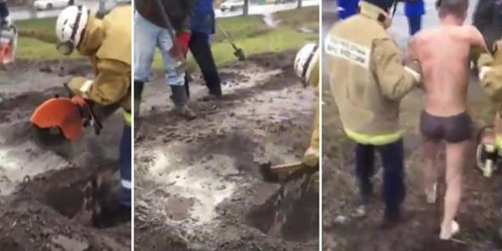 Απίστευτο: Άνδρας παγιδεύτηκε για 24 ώρες σε υπόγειους καυτούς σωλήνες [βίντεο]