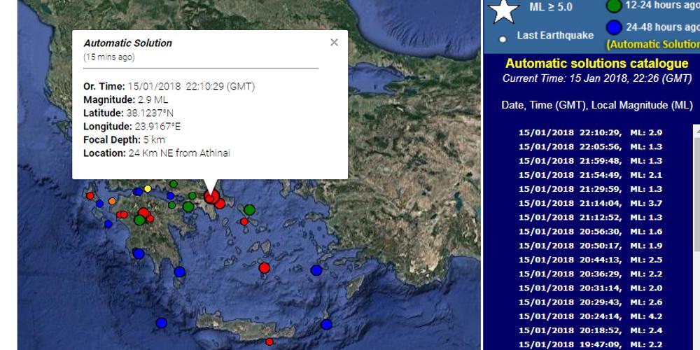 Αισθητός μετασεισμός αναστάτωσε την Αττική