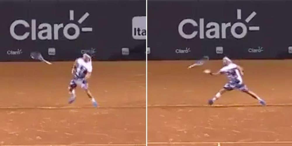 Του έφυγε η ρακέτα αλλά αυτός πήρε τον πόντο! [βίντεο]