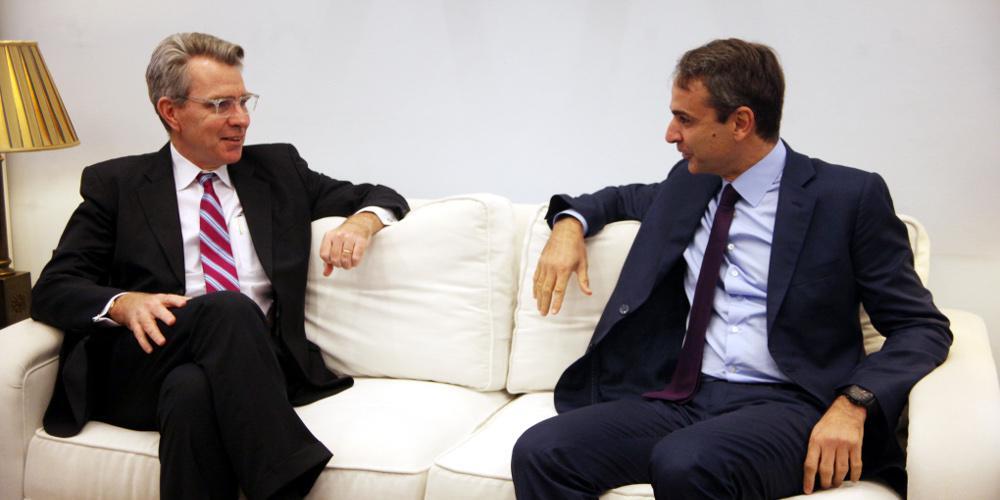 Τρίτη συνάντηση ανάμεσα σε Μητσοτάκη και τον Αμερικανό πρεσβευτή Τζέφρυ Πάιατ μέσα σε δύο μήνες