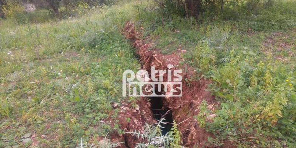 Περίεργη ρωγμή στο βουνό του Κατακόλου προκαλεί ανησυχία [εικόνα]