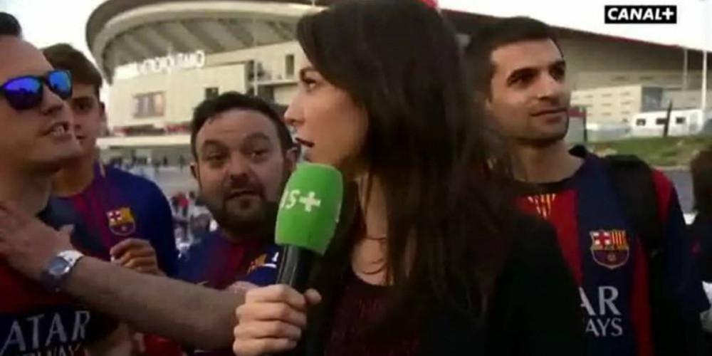 Οπαδός της Μπαρτσελόνα... χούφτωσε Γαλλίδα δημοσιογράφο on air! [βίντεο]
