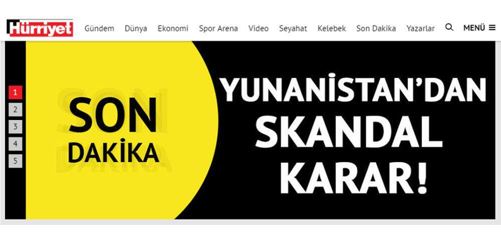 Hurriyet: Σκάνδαλο η απελευθέρωση ενός από τους Τούρκους αξιωματικούς