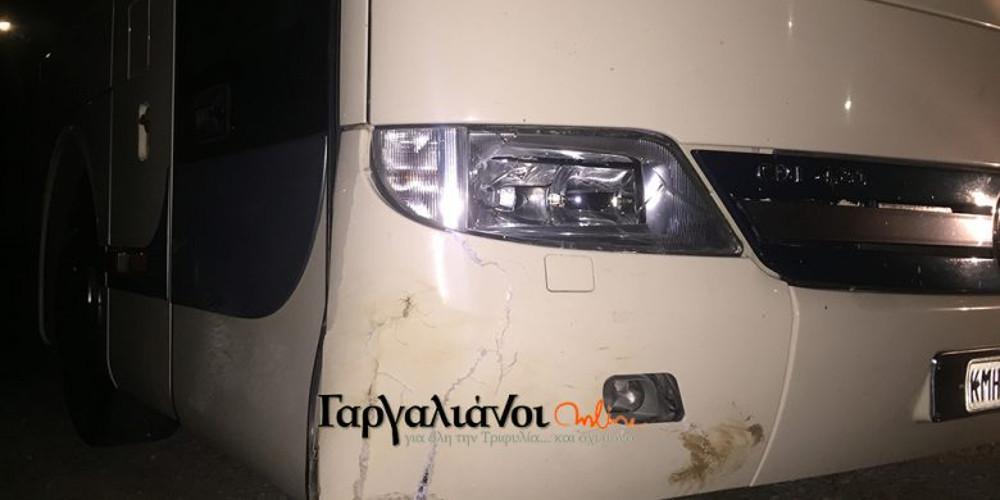 Σύγκρουση λεωφορείου του ΚΤΕΛ με αγριογούρουνο στους Γαργαλιάνους