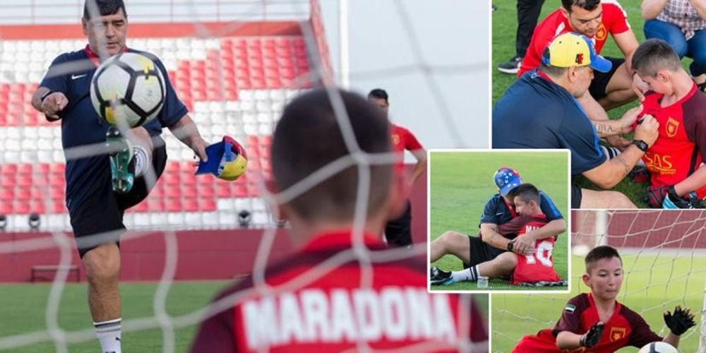 Τεράστιος Μαραντόνα: Παίζει μπάλα με αγοράκι με κινητικό πρόβλημα!