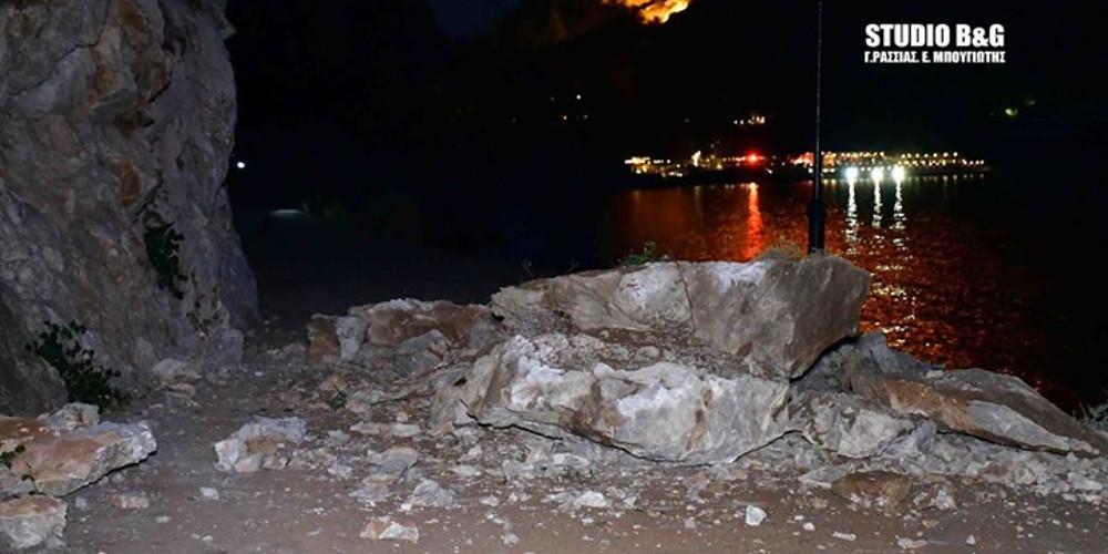 Μεγάλη κατολίσθηση στο Ναύπλιο [βίντεο]