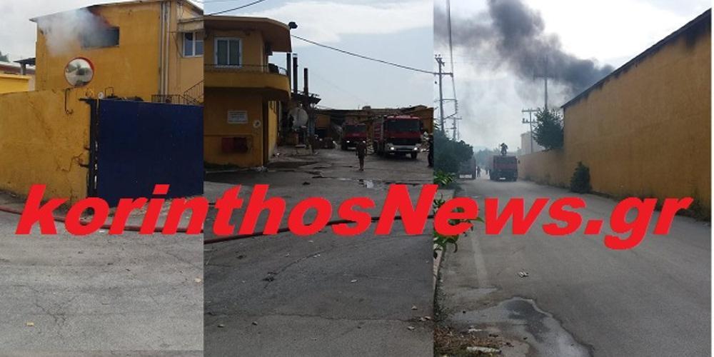 Φωτιά σε χαρτοποιία στο Βέλο Κορινθίας