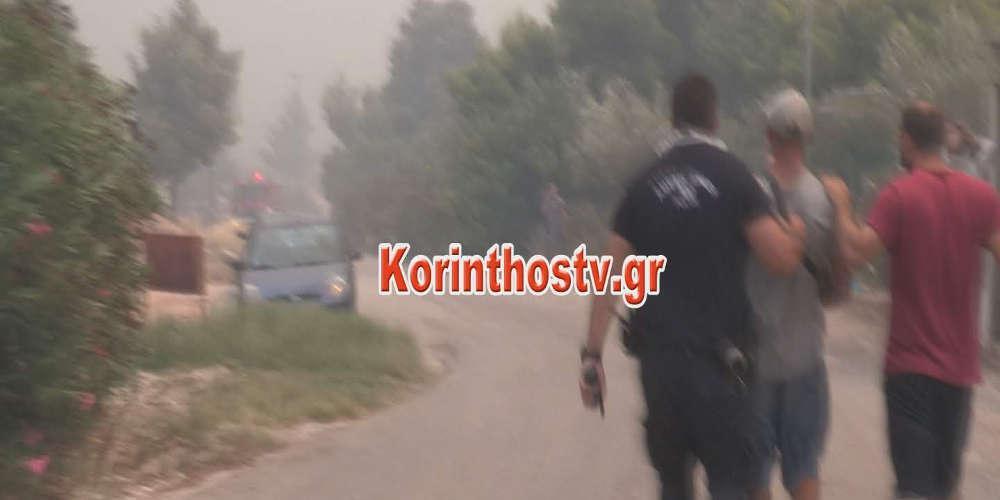 Βίντεο-ντοκουμέντο από την προσαγωγή υπόπτου για την πυρκαγιά στον οικισμό Πανόραμα στην Κινέτα