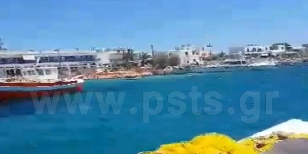 Η στιγμή της σύγκρουσης δύο σκαφών στη θάλασσα στην Πάρο [βίντεο]