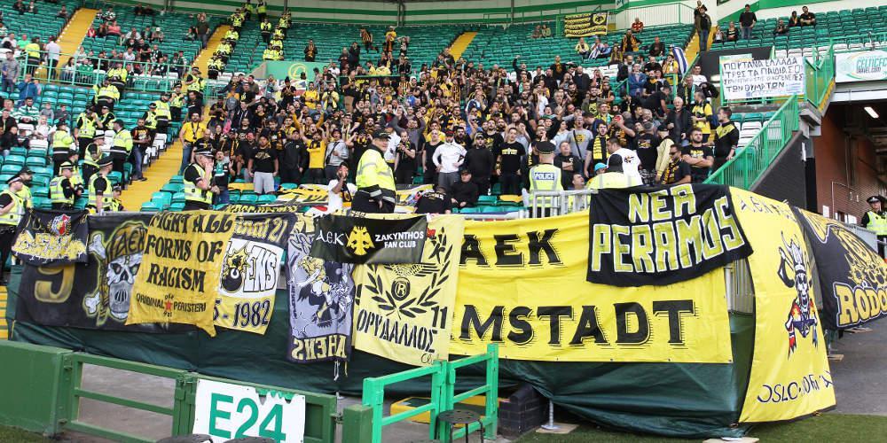 Το απίστευτο πανό των οπαδών της ΑΕΚ στη Σκωτία για τις φονικές πυρκαγιές [εικόνα]