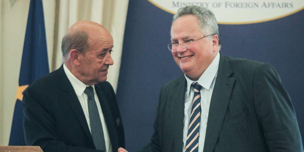 Συνάντηση Κοτζιά με τον Γάλλο ΥΠΕΞ: Θέλουμε αναβάθμιση των διμερών σχέσεων