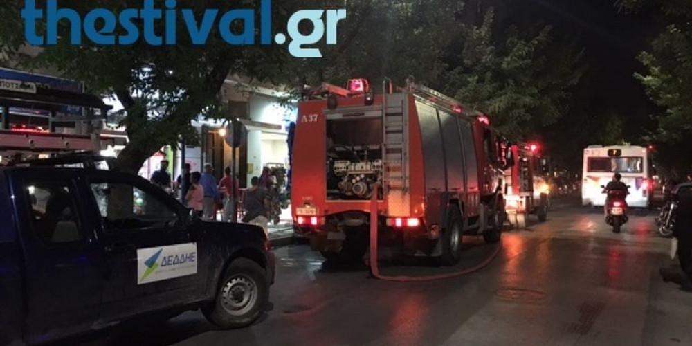 Φωτιά σε Ι.Χ. μετά από σύγκρουση με λεωφορείο του ΟΑΣΘ