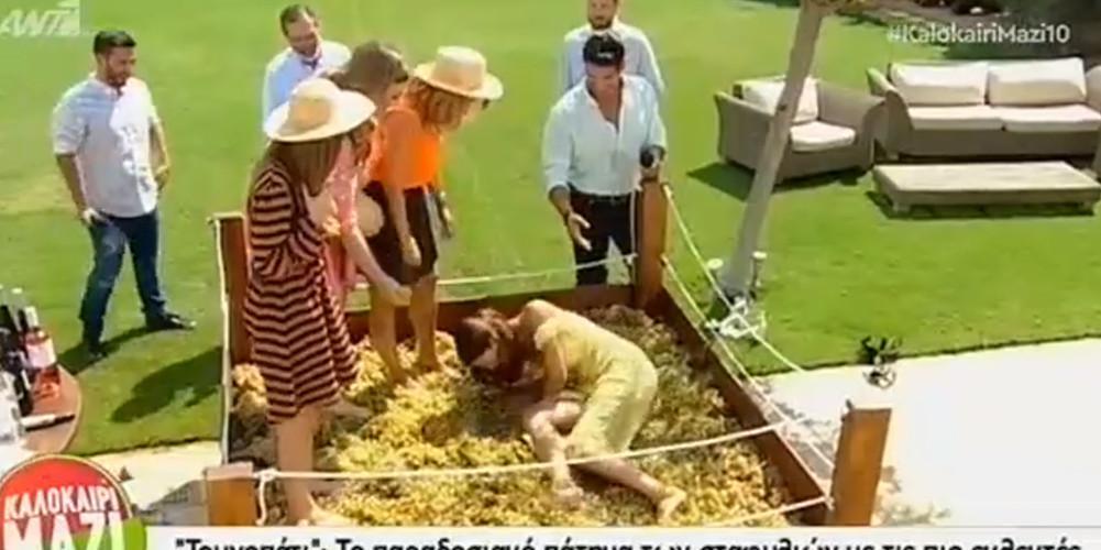 Μπήκε στον τρύγο και έφαγε τούμπα η Νικολέττα Ράλλη [εικόνα]