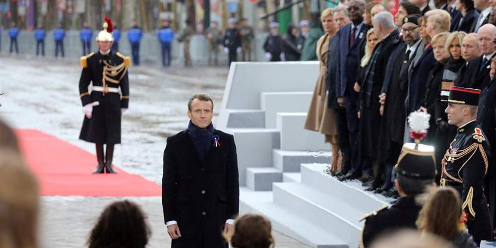 Με κύριο αποδέκτη τον Τραμπ το μήνυμα του Μακρόν για τα 100 χρόνια από το τέλος του Α’ Παγκοσμίου Πολέμου