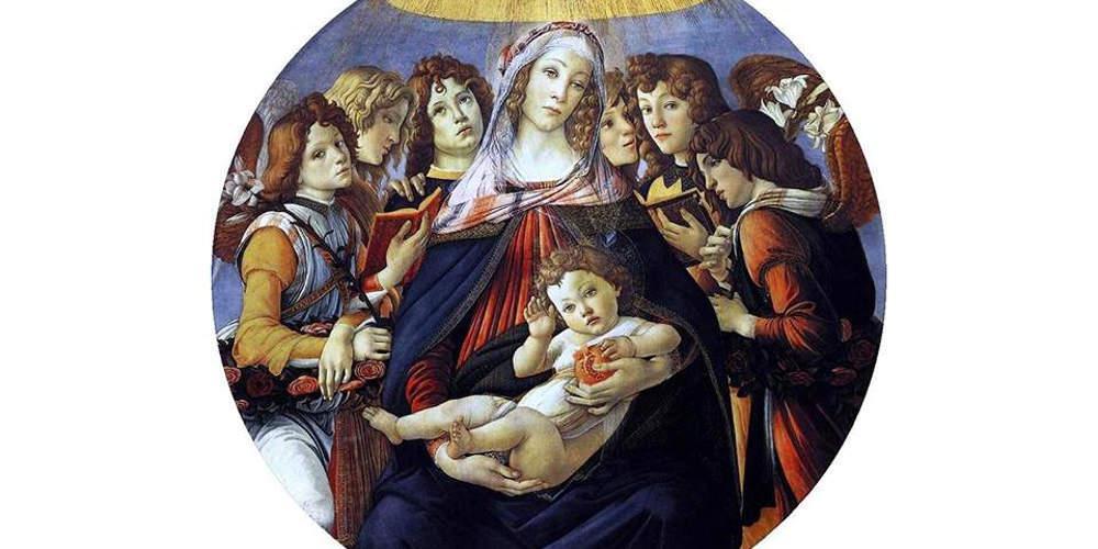 Η ανατομία της ανθρώπινης καρδιάς αναπαρίσταται στο ρόδι που κρατά ο Ιησούς σε πίνακα του Μποτιτσέλι