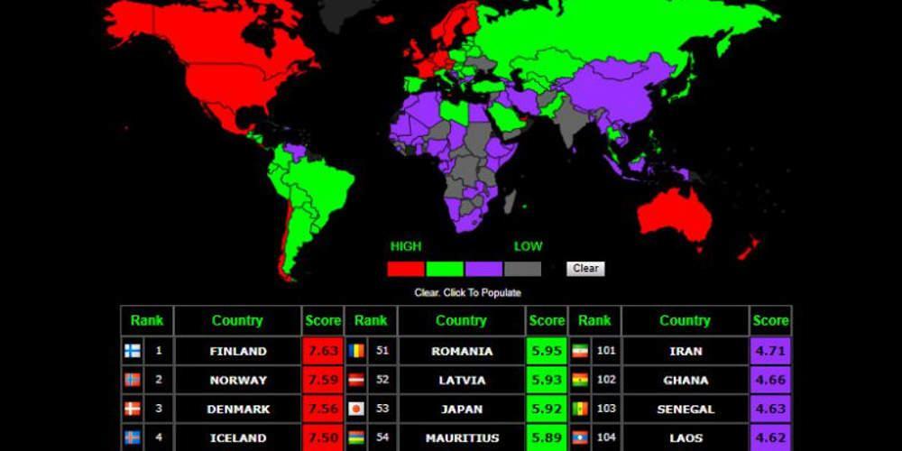 Η λίστα με τις πιο ευτυχισμένες χώρες στον κόσμο- Πολύ χαμηλά η Ελλάδα [εικόνα]