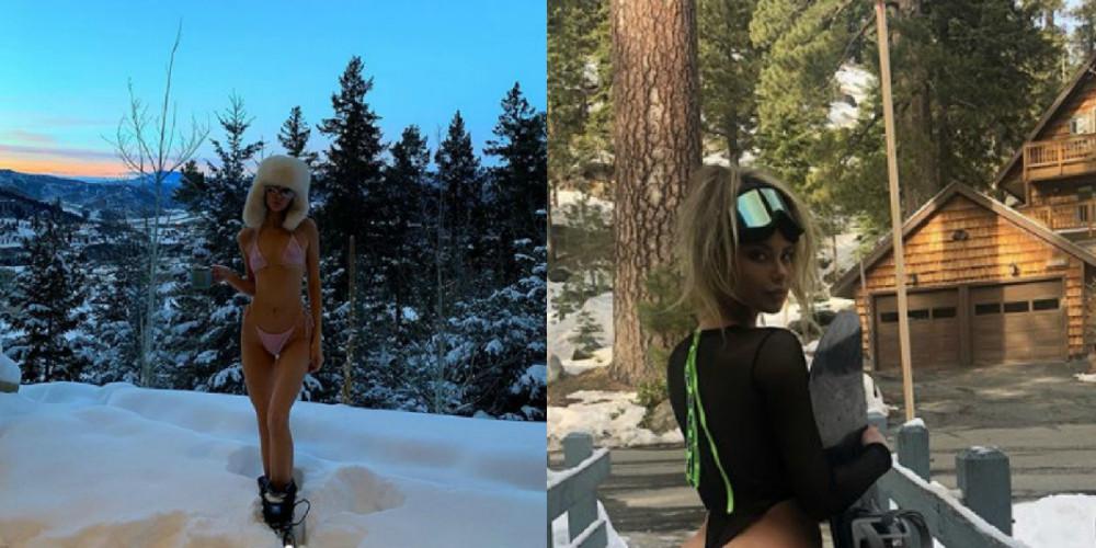 Στο δρόμο που χάραξε η Κένταλ Τζένερ - Διάσημες ημίγυμνες στο χιόνι