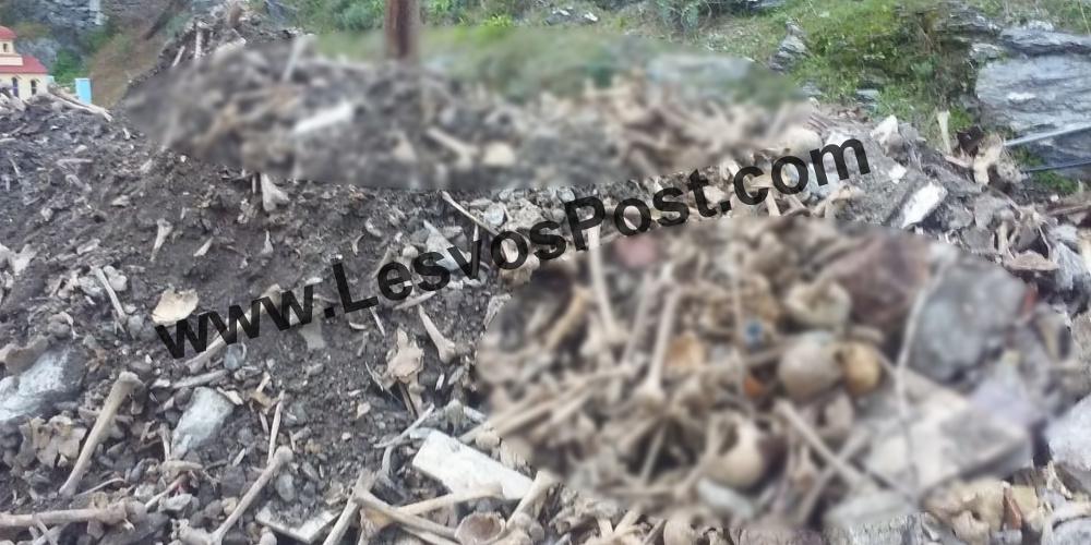 Φρίκη στην Λέσβο: Ανθρώπινα οστά στην μέση του δρόμου [σκληρές εικόνες]