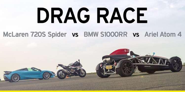 BMW S100RR εναντίον Mclaren 720S και Ariel Atom 4 [βίντεο]