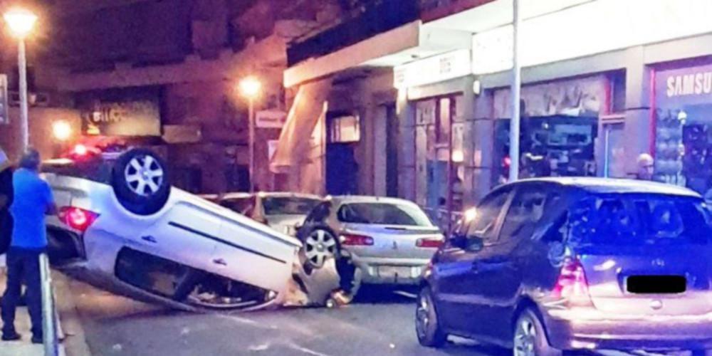 Βίντεο σοκ: Η στιγμή που αυτοκίνητο αναποδογυρίζει στα Χανιά