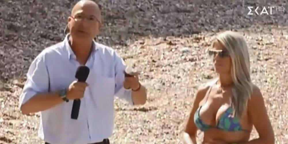 Απίστευτος Τσελίκας: Έβαλε αντηλιακό on air σε εντυπωσιακή λουόμενη [βίντεο]