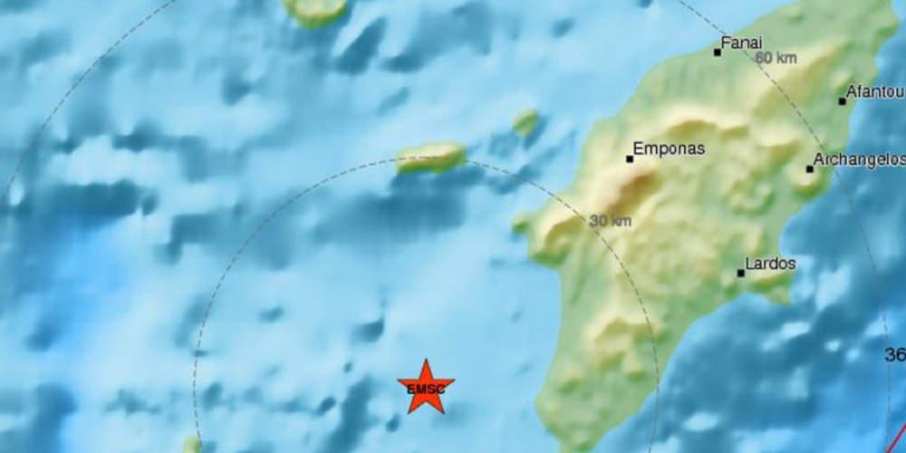 Σεισμός 3,5 Ρίχτερ νότια της Ρόδου το πρωί του Σαββάτου