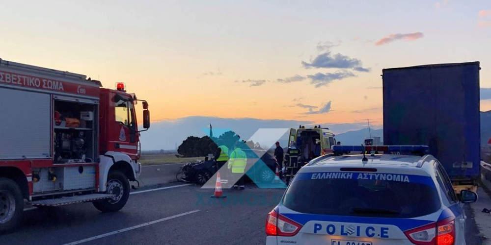 Δύο νεκροί σε τροχαίο στην Κομοτηνή: ΙΧ συγκρούστηκε με νταλίκα