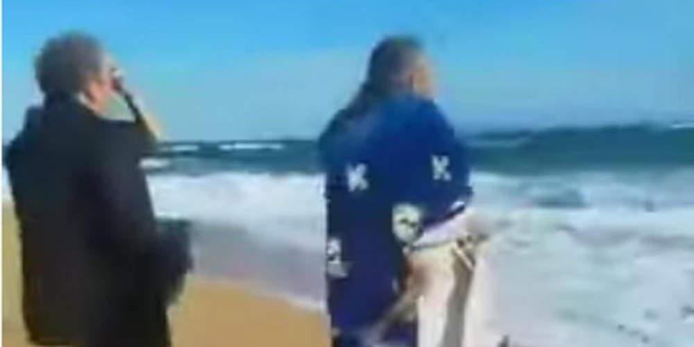 Απίστευτο: Ιερέας έπεσε στη θάλασσα από τους θυελλώδεις ανέμους στην Κεφαλονιά