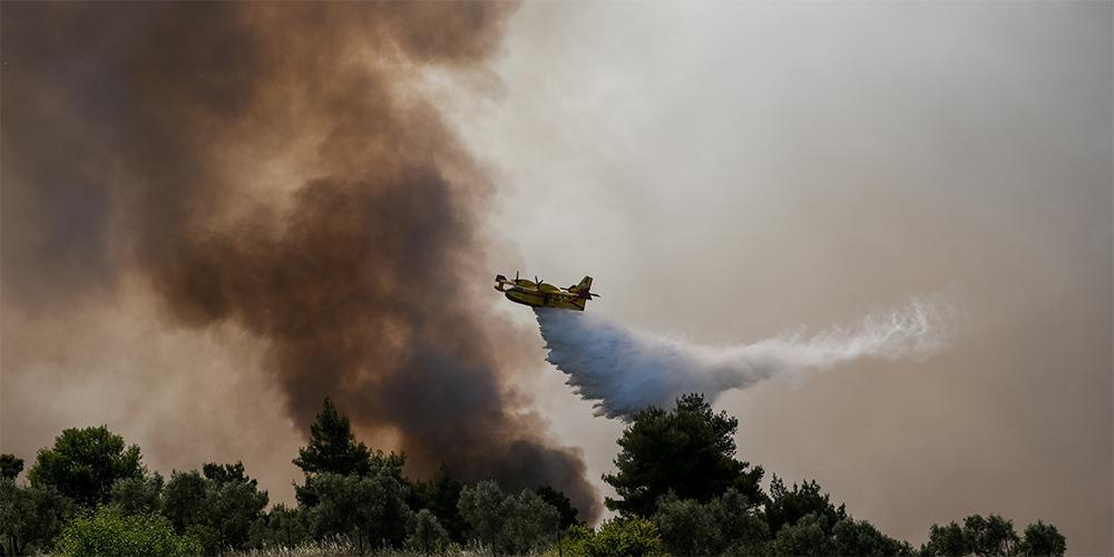 Φωτιά στην Ανάβυσσο – Και τα εναέρια μέσα στη μάχη της κατάσβεσης