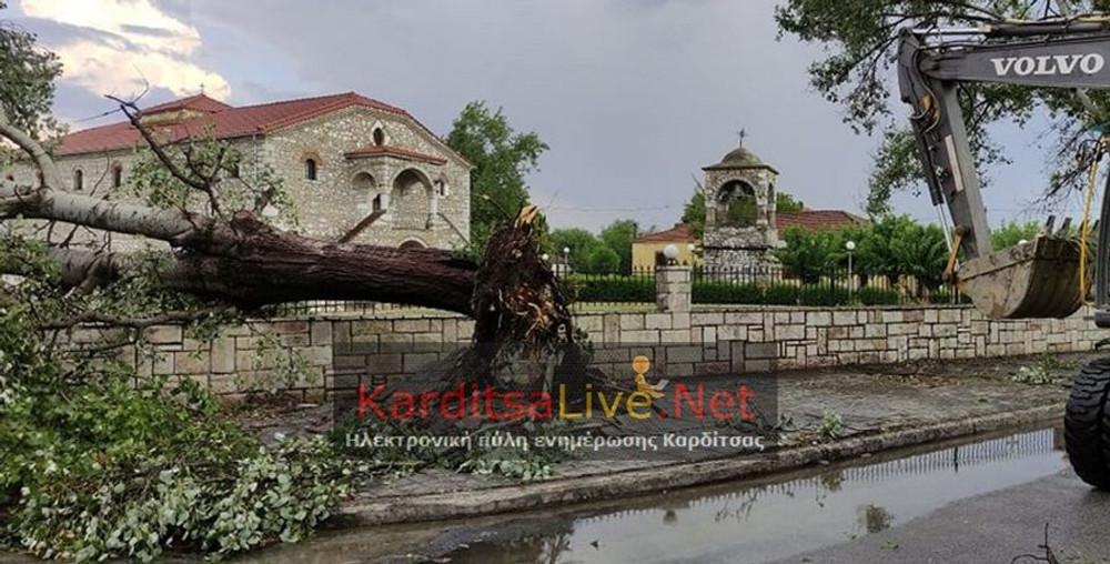 Καρδίτσα: Ζημιές από ισχυρούς ανέμους και χαλαζόπτωση στην περιοχή του Παλαμά [εικόνες]