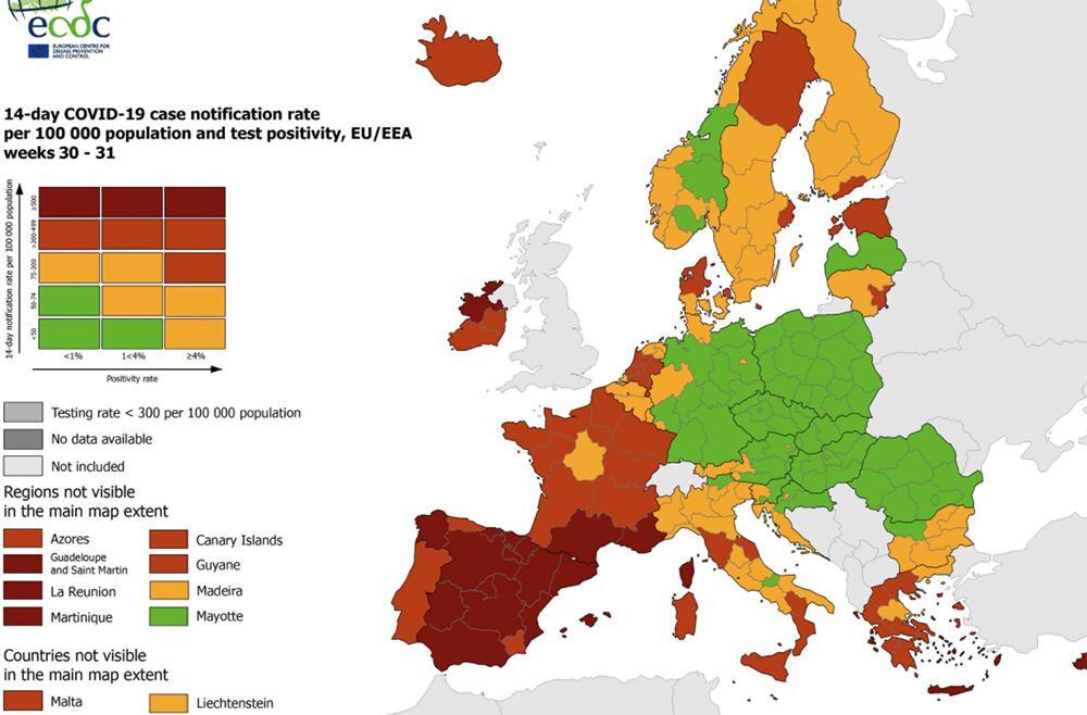 Κορονοϊός: Στο «κόκκινο» Κρήτη, Επτάνησα, Δωδεκάνησα και Κυκλάδες
